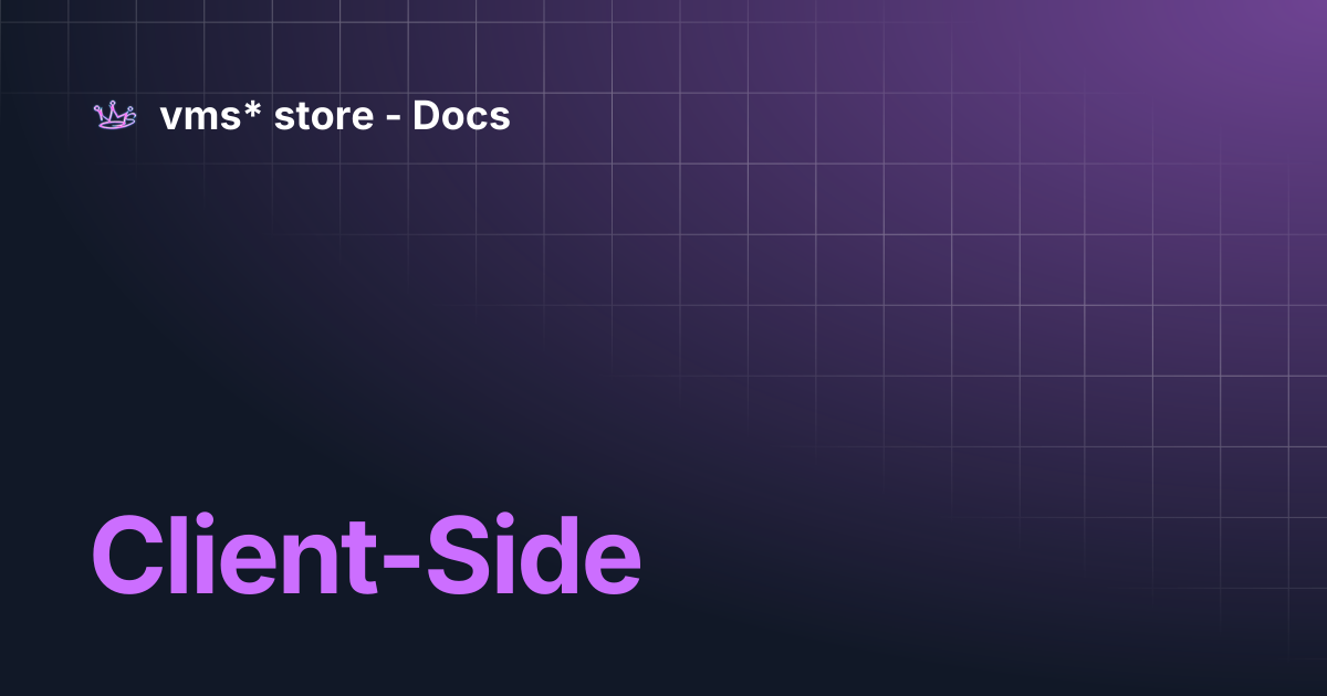 Client-Side | vms* store - Docs